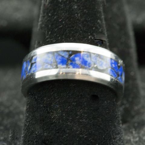 8mm SS Lapis Size 7.5 Ring