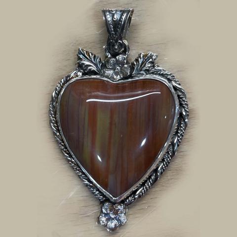 Rainbow Wood Heart PENDANT