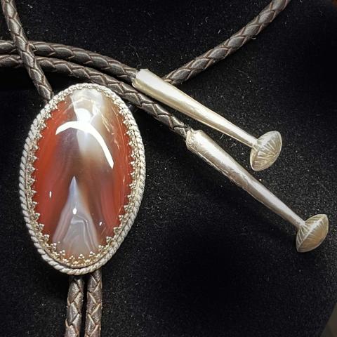 Sterling Mozambique Agate BOLO